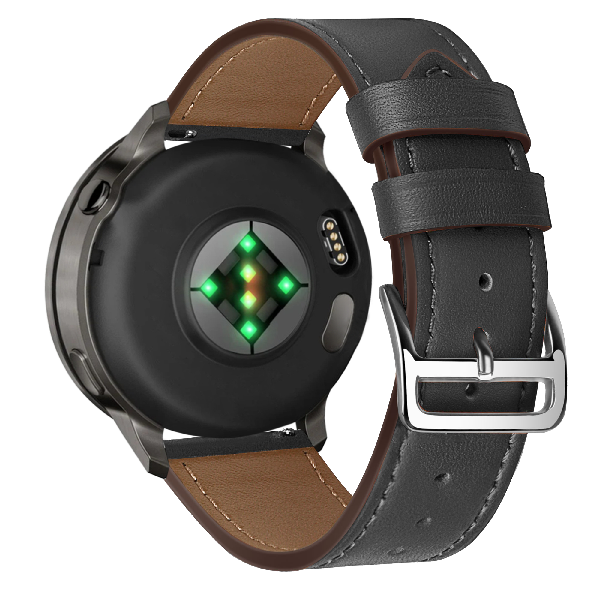 Bandz Garmin Venu 2s lederen band 'Deluxe' (zwart)
