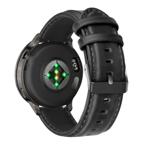 Bandz Garmin Vivoactive 5 Lederarmband 'Classic' (Schwarz)